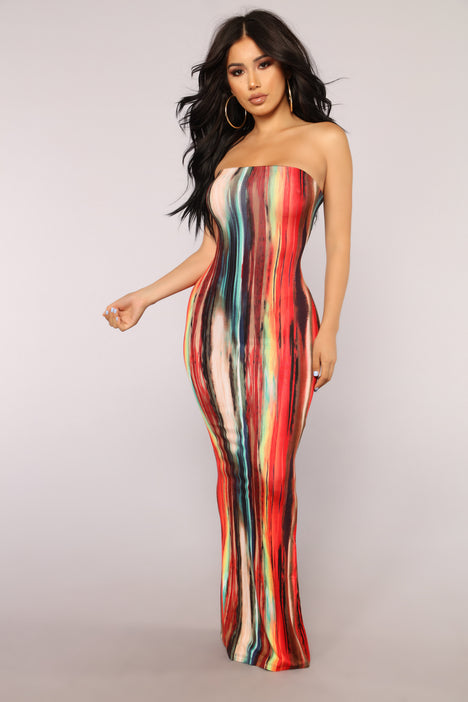 Work Of Art Dress - Red/Multi | Fashion ...